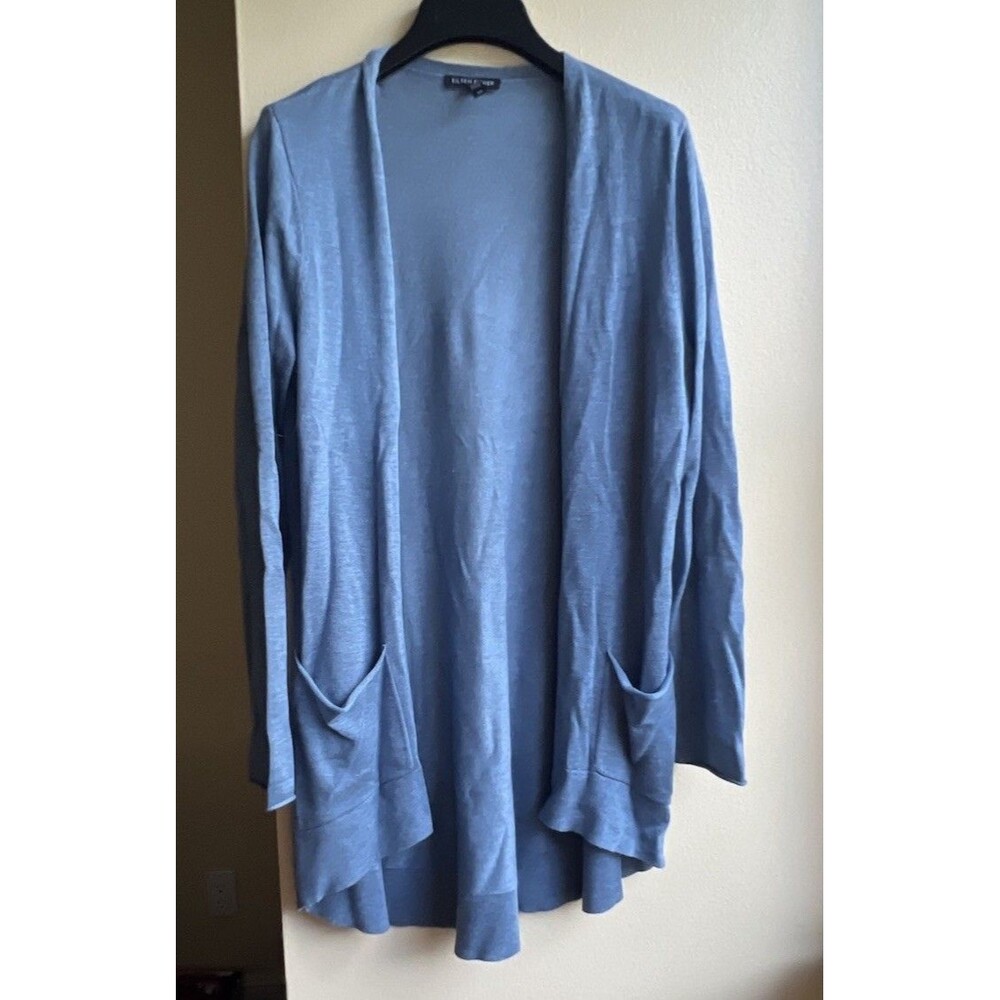 Eileen Fisher Open Front Cardigan Light Blue Size Small